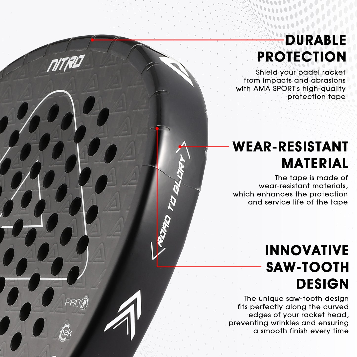 Protector de Pala de Pádel tipo Aleta AMA SPORT FP04 CLR