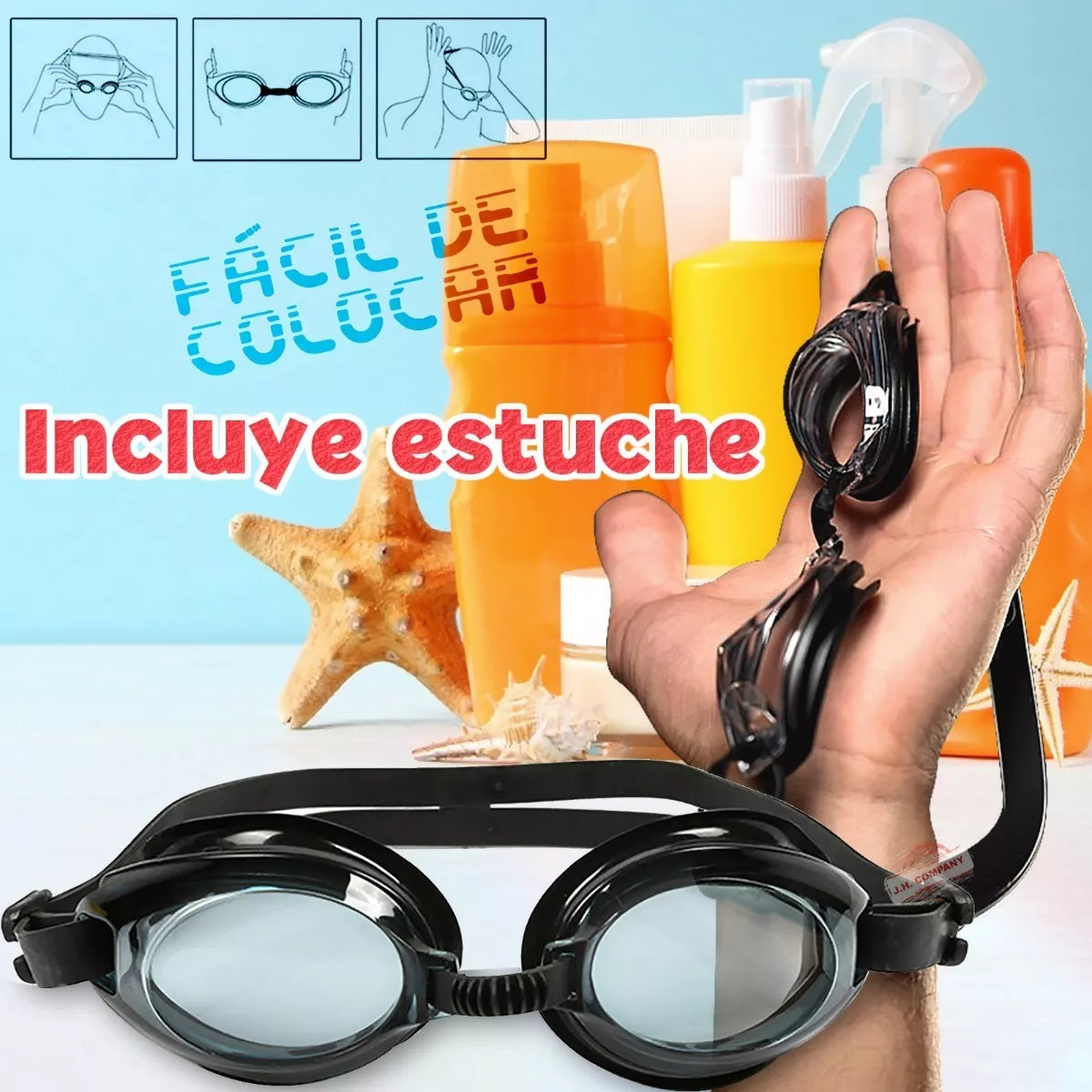 Gogles de Natacion Profesional con Proteccion UV