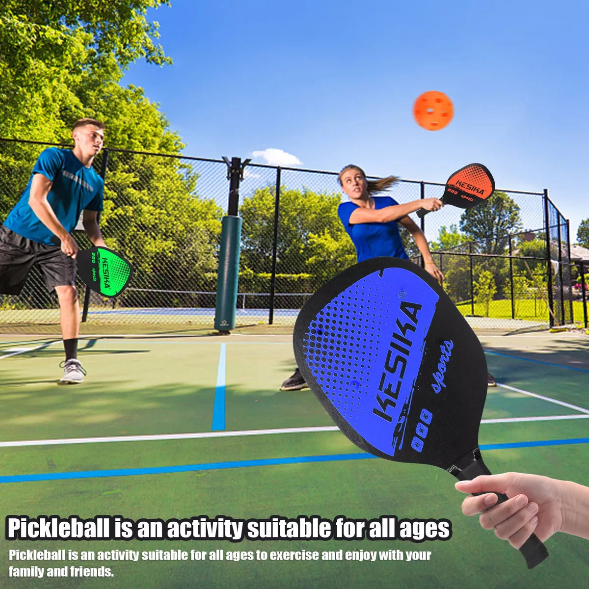 Pickleball Kit 2 Raquetas Juego y 4 pelotas (iniciales)