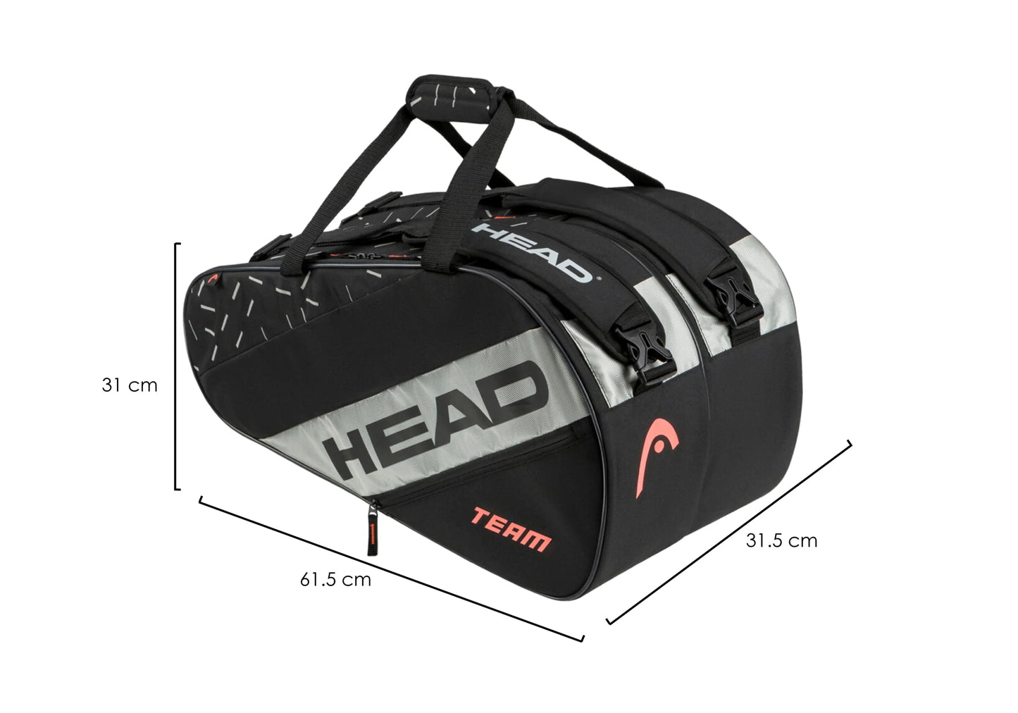 Paletero Head Team Padel Bag L Negro BKCC 2024