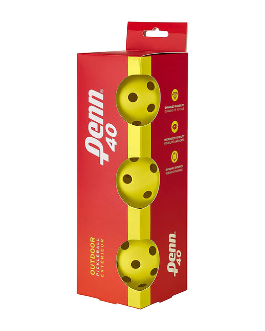 Penn 40 bolas Pelotas de Pickleball Exteriores Amarillas 1 Tubo