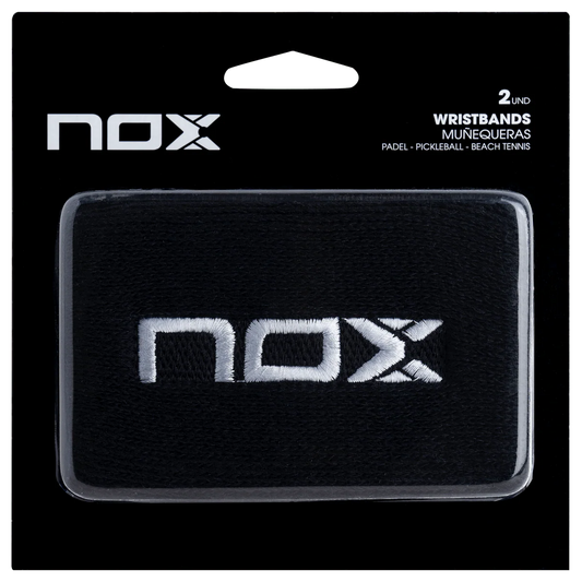 MUÑEQUERAS NOX NEGRAS LOGO BLANCO