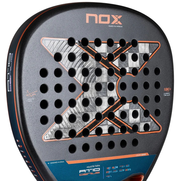 Pala Nox AT10 Genius Attack 18K Agustín Tapia 2025 para Pádel