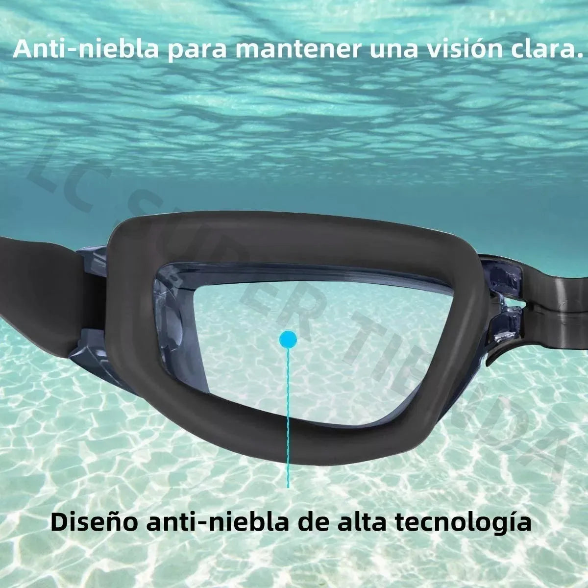 Gogles de Natacion Profesional sin fugas Proteccion UV Negros