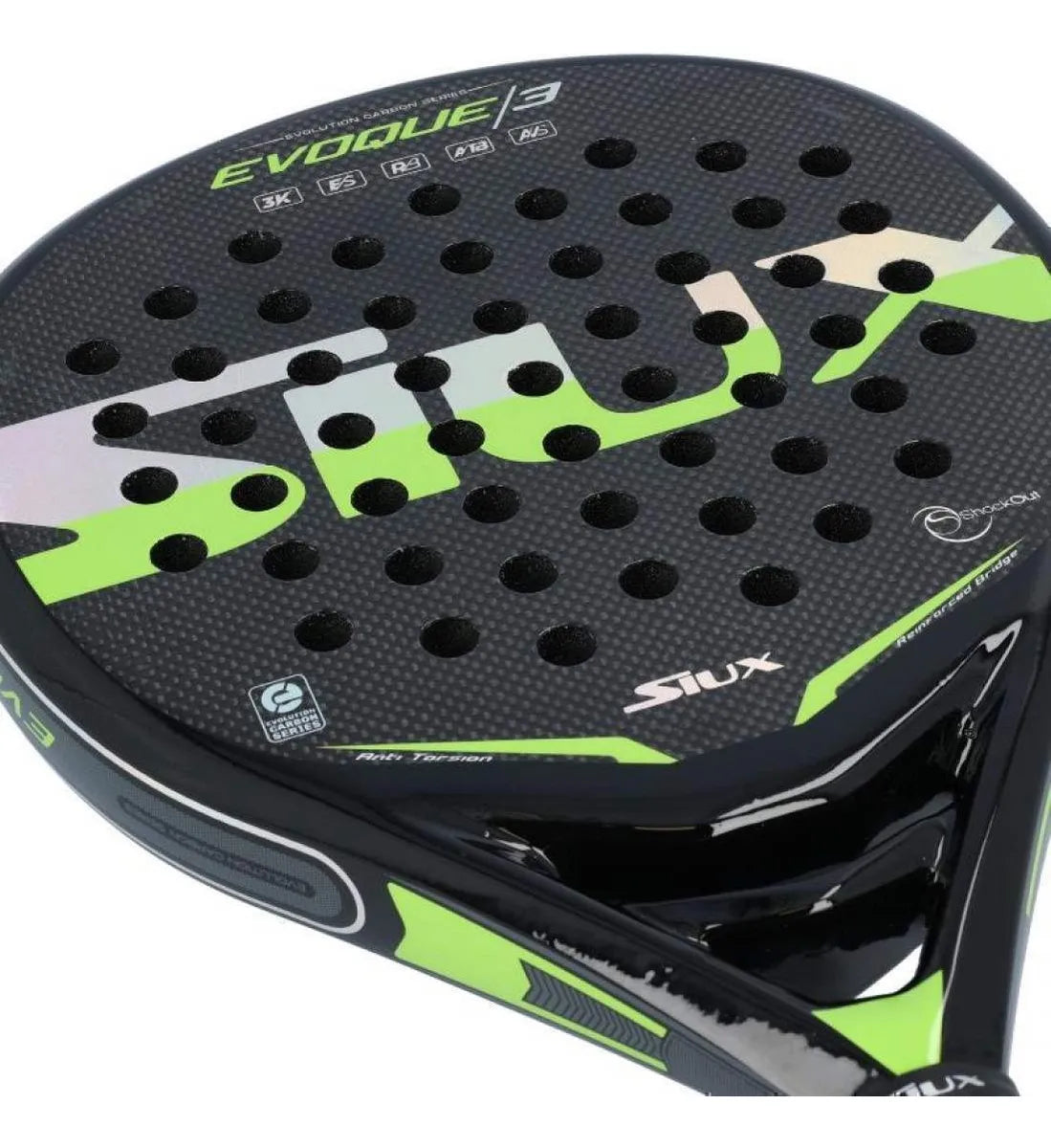 Pala Padel Siux Evoque 3 Carbono 3k Negro