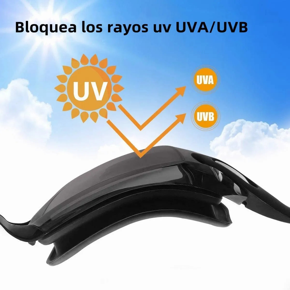 Gogles de Natacion Profesional sin fugas Proteccion UV Negros