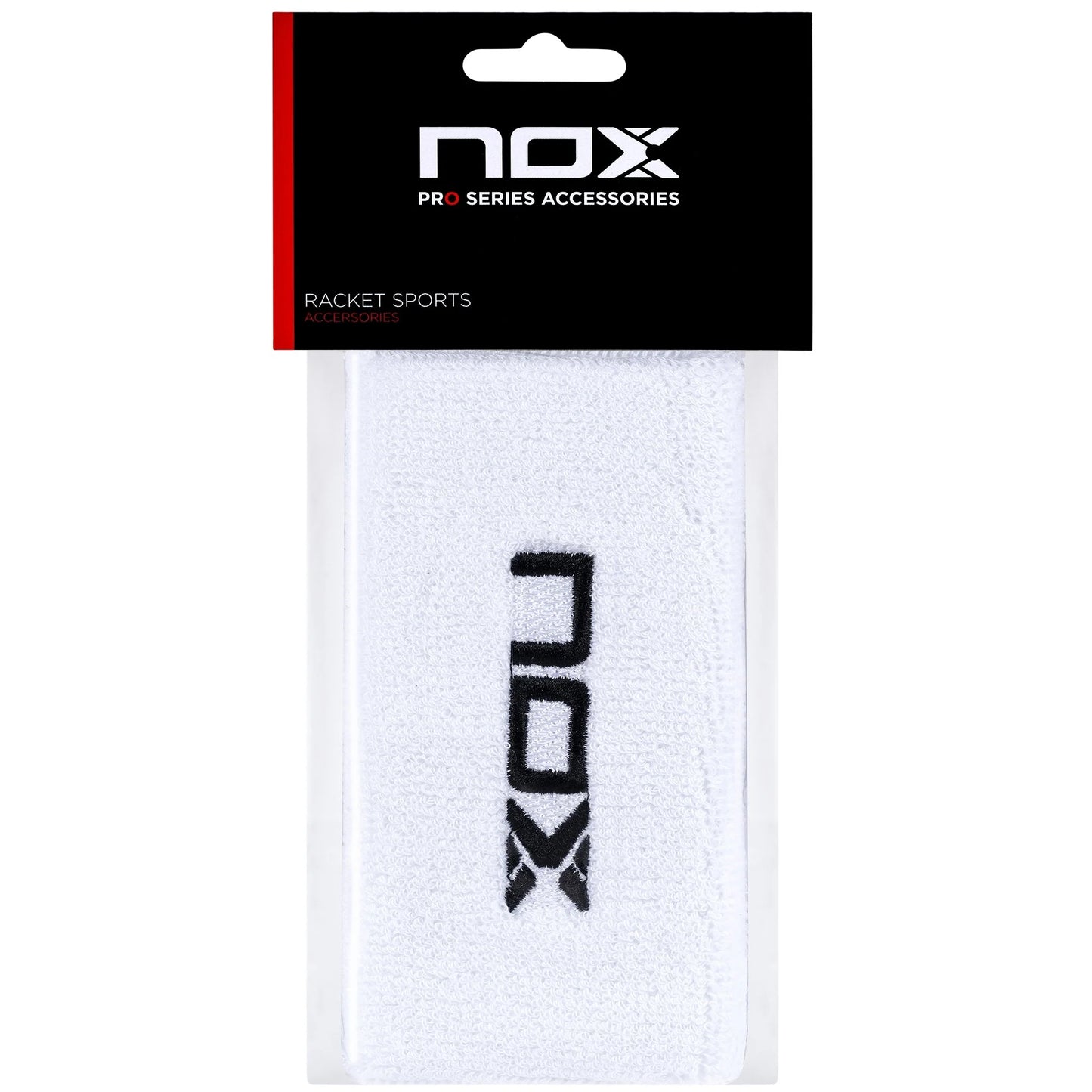 MUÑEQUERAS NOX LARGAS BLANCA LOGO NEGRO